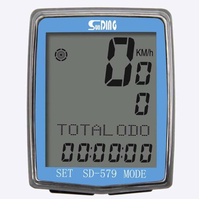 Compteur de velo sans fil Compteur kilometrique pour velo Compteur de calorie pour velo Compteur vitesse velo electrique Bleu Cdiscount Sport