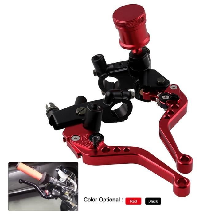 HESHUWEN Levier De Frein Moto Universel 14mm Noir 7/8quot; 22mm Moto Frein Avant Embrayage Maître-Cylindre Moto Pompe Hydraulique Moto Levier De Frein Levier Moto(Left