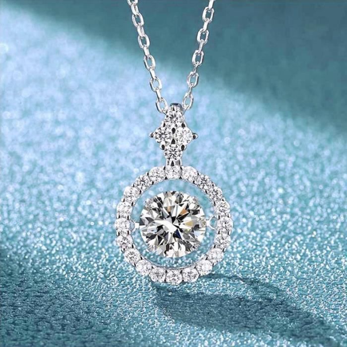 Collier Vintage Or Décor Cœur Avec Cristal Solitaire - Modèle 284 - Occasion Bon état
