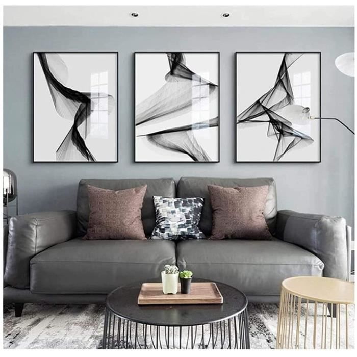 Lot De 3 Affiches D'art Abstrait Moderne Noir Et Blanc - Irlande, Plusieurs Tailles Au Choix