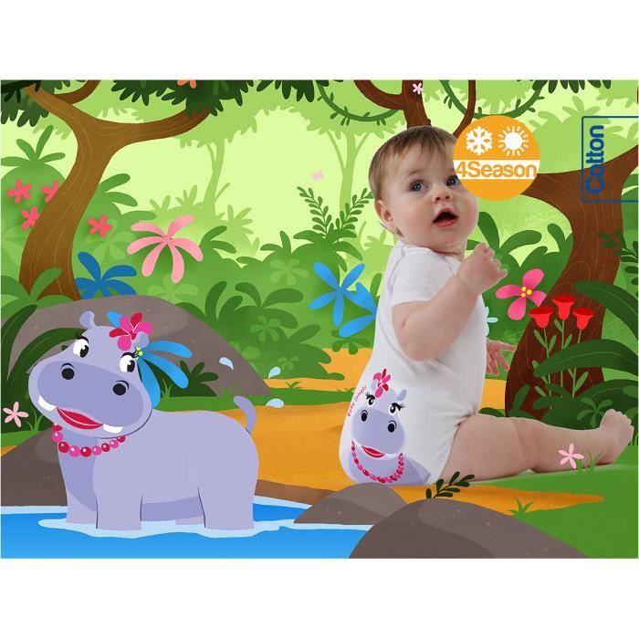 J BIMBO Body bebe en coton 0 36 mois 4SEASON HIPPOPOTAME Cdiscount Puericulture Eveil bebe