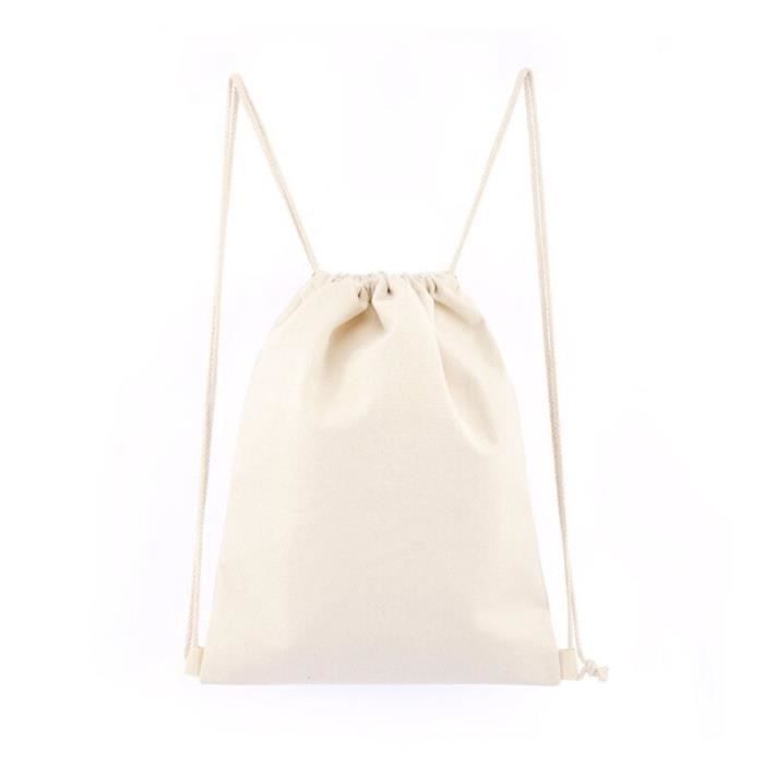 Sac a dos en coton avec cordon de serrage pour hommes et femmes LX9F Cdiscount Bagagerie Maroquinerie