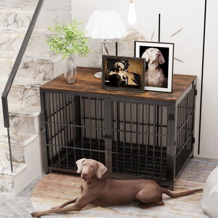 Comparer les prix de BingoPaw Cage Chien XXL Grand Chien Intérieur Caisse Meuble pour Chien Grande Taille 107.5 x 71.5 x 81cm