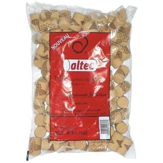 BOUCHONNERIE JOCONDI Lot de 100 Bouchons cylindrique Altec liège pour vin de pays 38x23 5 mm