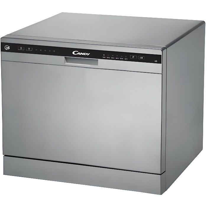 Lave-vaisselle compact CANDY CDCP 6S - 6 programmes - Départ différé - Eco 50°C