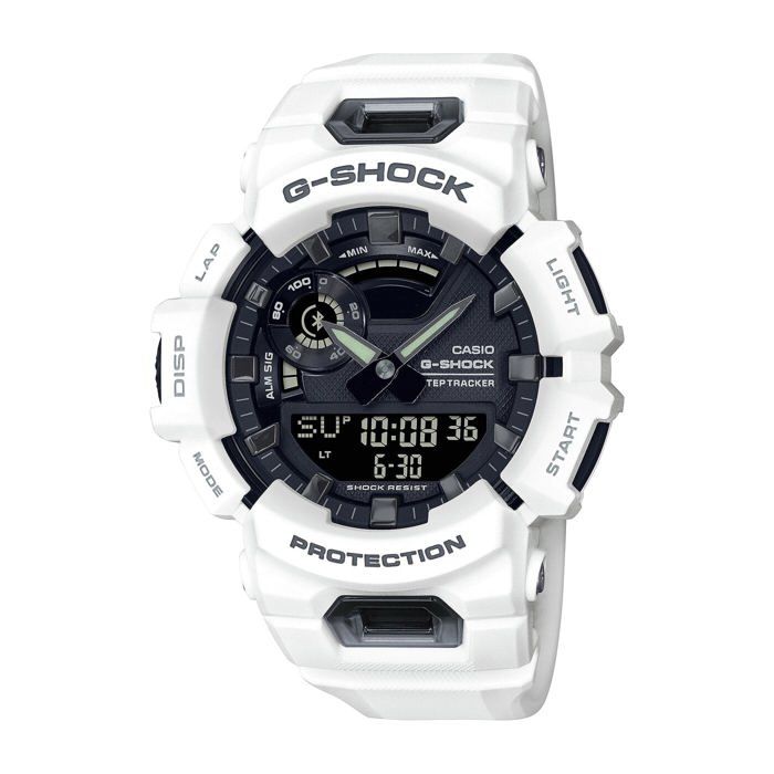 casio montre g-shock - résistante aux chocs - multifonctions - blanc