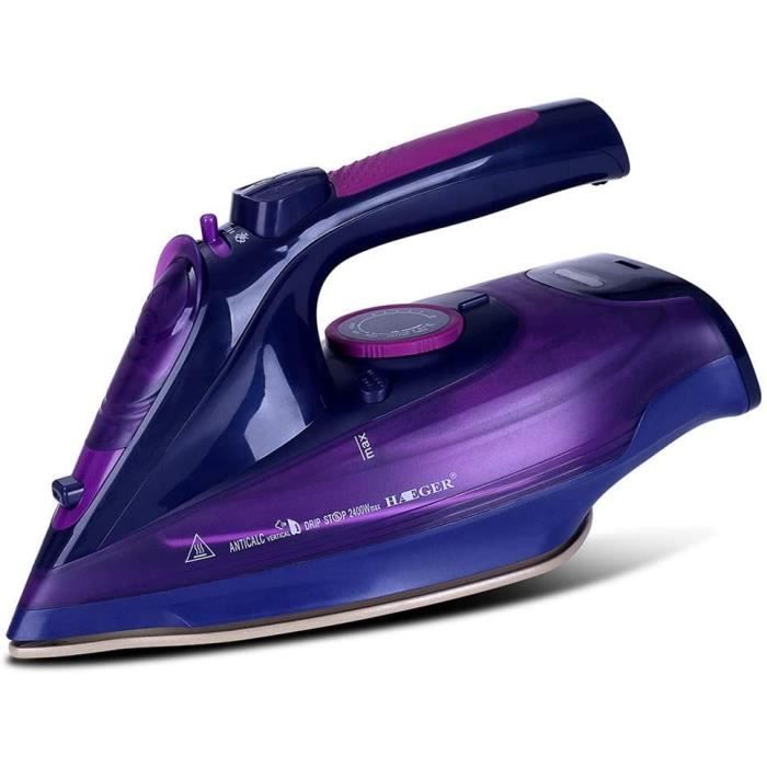 Fer à Vapeur électrique Fer à Vapeur Anti-calcaire Plaque de Base réglable en céramique à 5 Vitesses en céramique - Violet - Changm