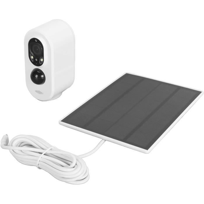 Dropfree Panneau Solaire Pour Caméra De Sécurité – 3W, Étanche, Câble USB 3m, Support 360°, Blanc