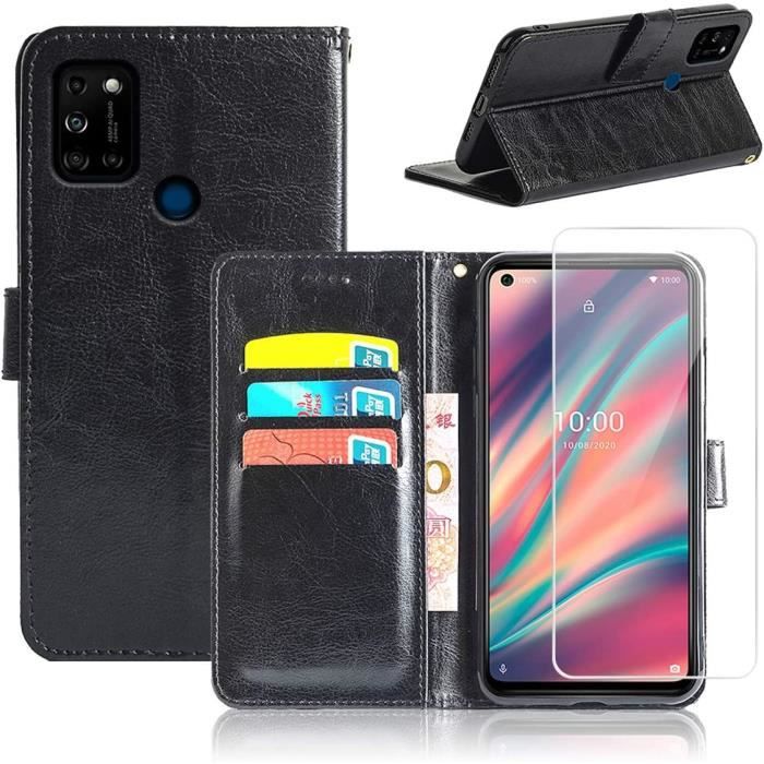 Housse Étui Wiko Y80 portefeuills Flip Cover Coque fleur Wallet Bag Case