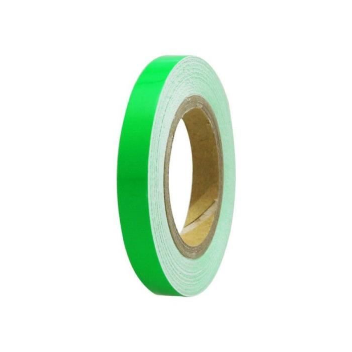 Autocollant Liseret Fluo Vert 9 Mm - Rouleau De 10 M Pour Jantes Et Carrosserie - Marque MOTIP