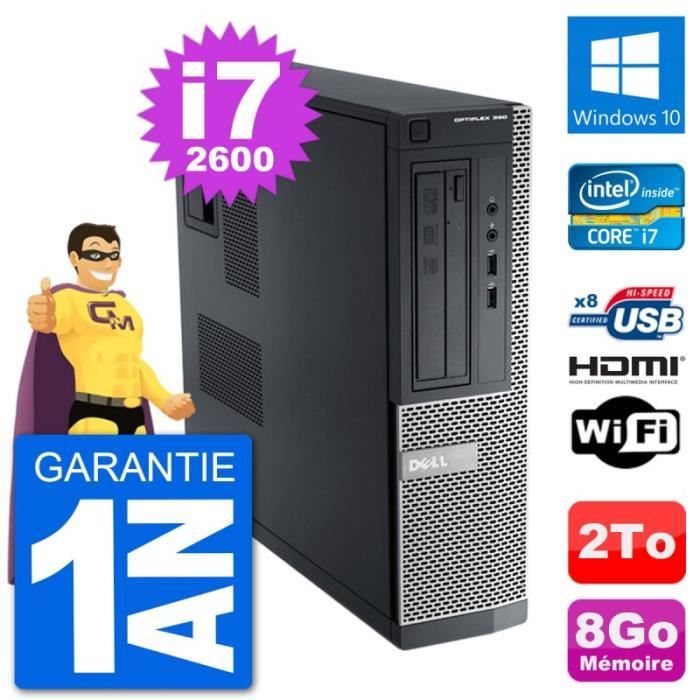 PC Dell OptiPlex 390 DT i7-2600 RAM 8Go Disque