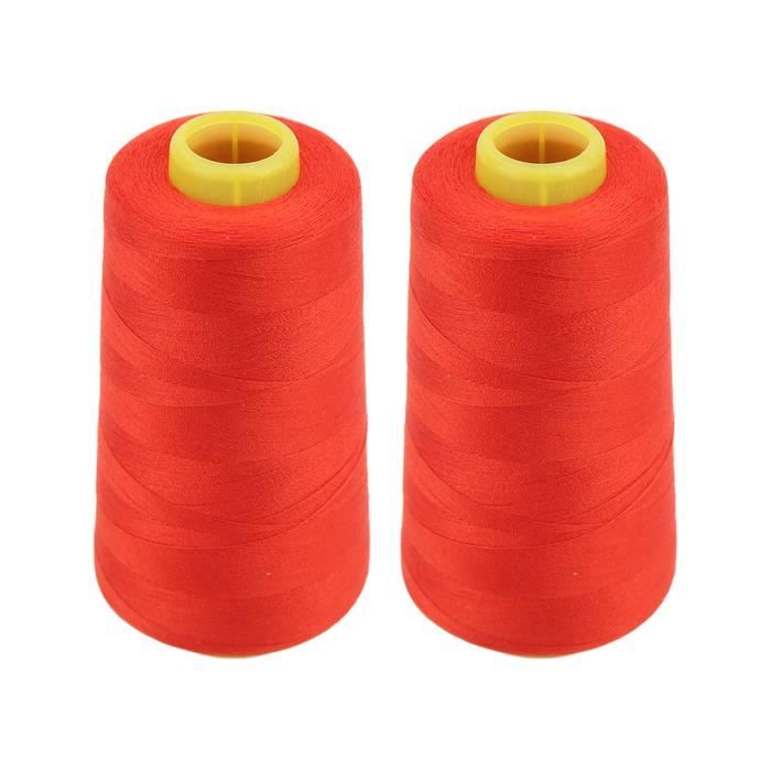 Lot De 4 Bobines De Fil à Coudre Rouge 2743 M - Fil Polyester NE 40/2 Pour Surjeteuse Et Machine à Coudre