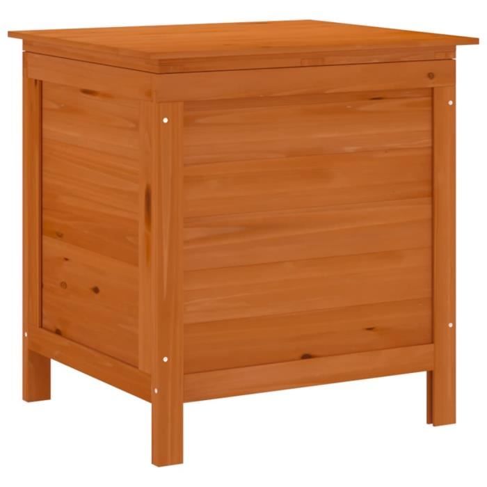 Coffre dextérieur - GAROSA - Boîte de rangement jardin - Bois massif de sapin - 50x49x565cm - Marron