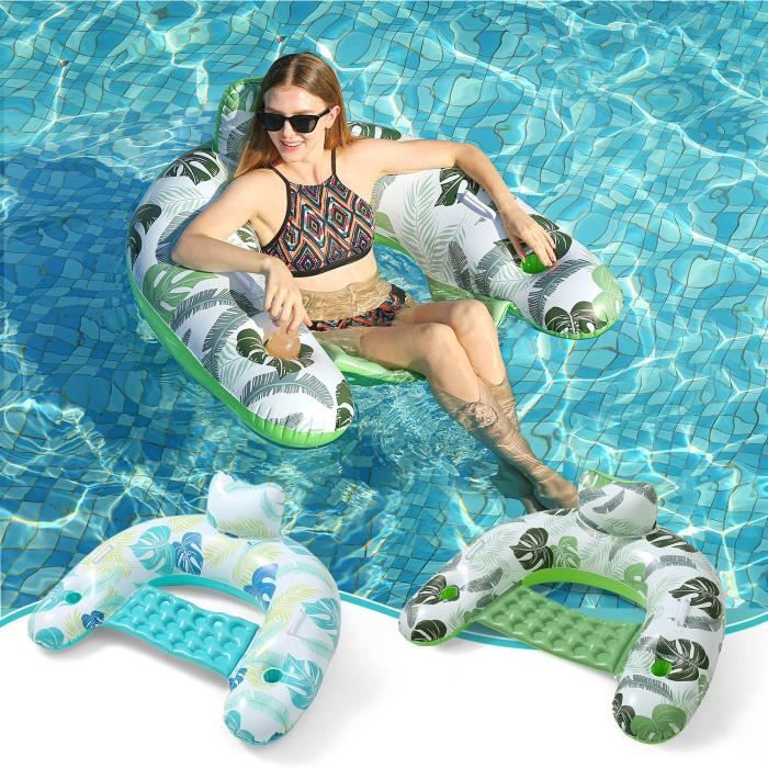 Flotteur de piscine géant pour adultes avec porte-gobelet chaise