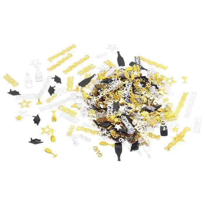 Kit Déco De Fête Noir Et Or 350 Pièces, Pour 50 Invités, Graduation 2024
