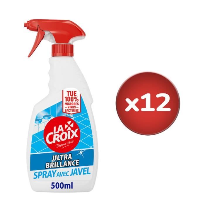 Pack de 12 - Nettoyant Ménager La Croix salle de bain Spray Désinfectant  Ultra brillance Javel - 500ml - Cdiscount Au quotidien