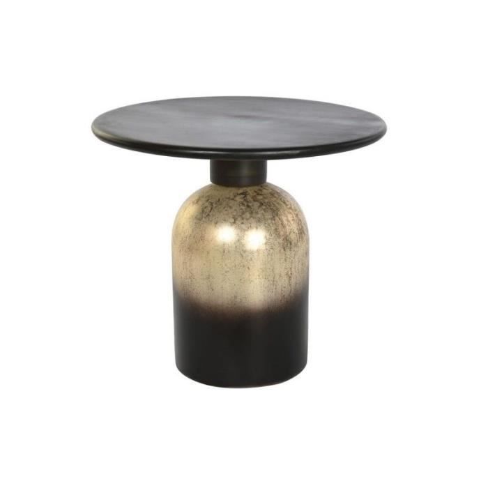 table d'appoint dkd home decor verre noir bois de manguier (58,5 x 58,5 x 53 cm)
