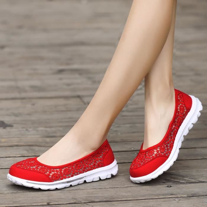 Mode Femme Sandales nu pieds Chaussures de Marche Femme Lace