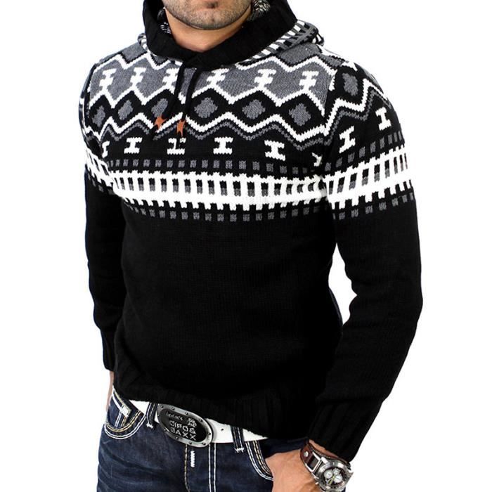 Pull jacquard on sale vintage homme