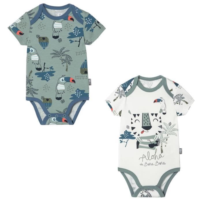 Lot De 2 Bodies Bebe Garcon Debardeurs Bebe Bora Bora Bleu Cdiscount Pret A Porter