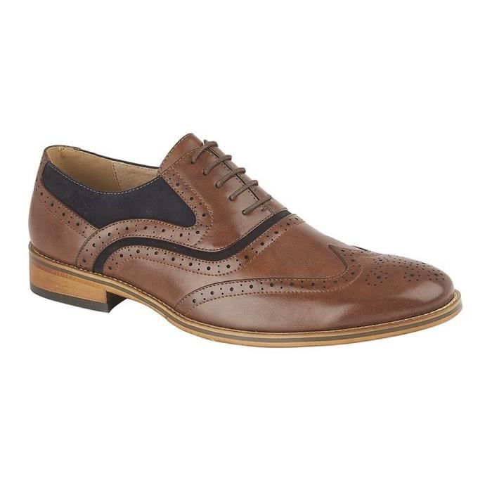 Chaussures Oxfords BROGUE Goor Homme Marron Cuir Decorative perforations