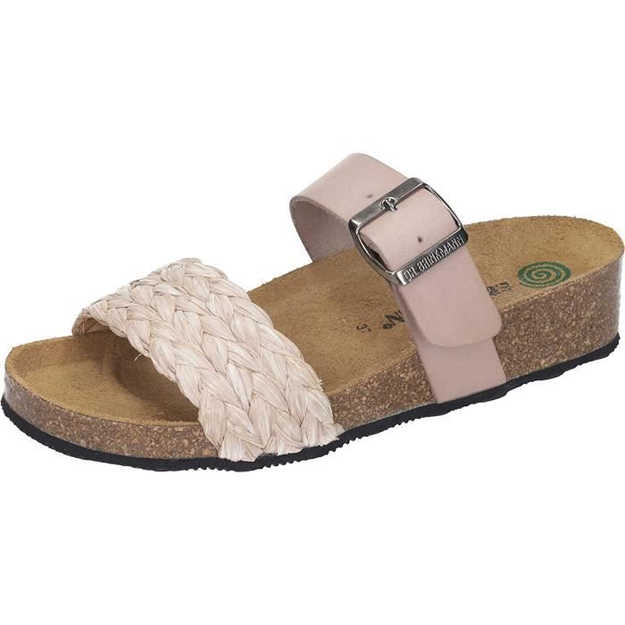 Mules Dr.Brinkmann Femme Beige Synthetique Talon compense 4cm Beige Cdiscount Chaussures