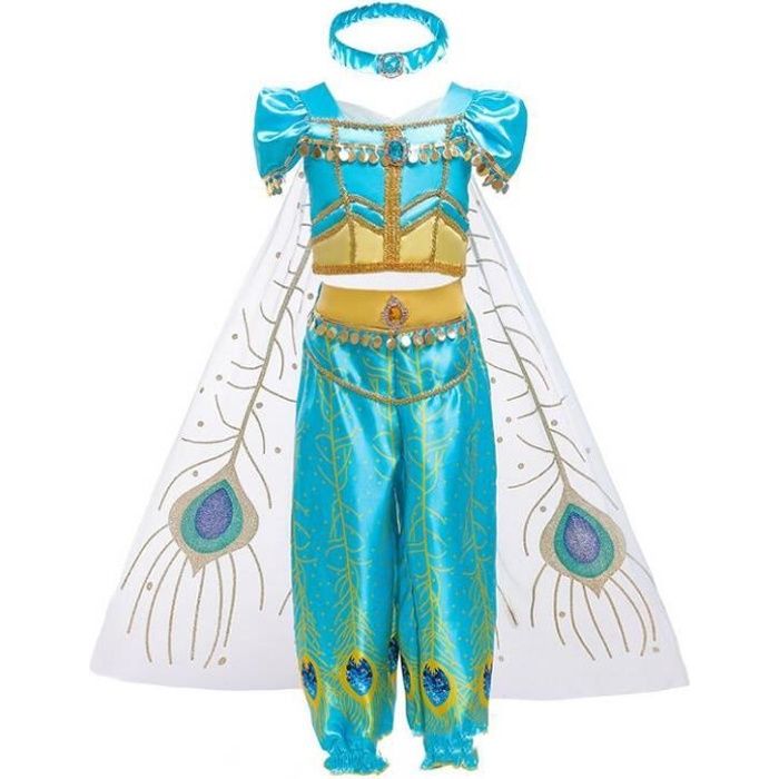 Deguisement Princesse Fille Costume Princesse Jasmine Taille 2-8 - Main Image
