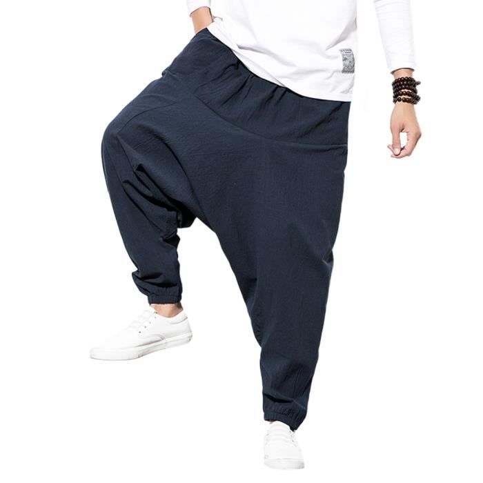 Pantalon Jogging Homme Couleur Unie Grande Taille Pas Cher Sarouel Pantalon  Harlan Survetement Pantalon De Sport Pantalon Crayon Longueur Cheville Avec  Poches Léger Mince Respirant Décontracté : : Mode