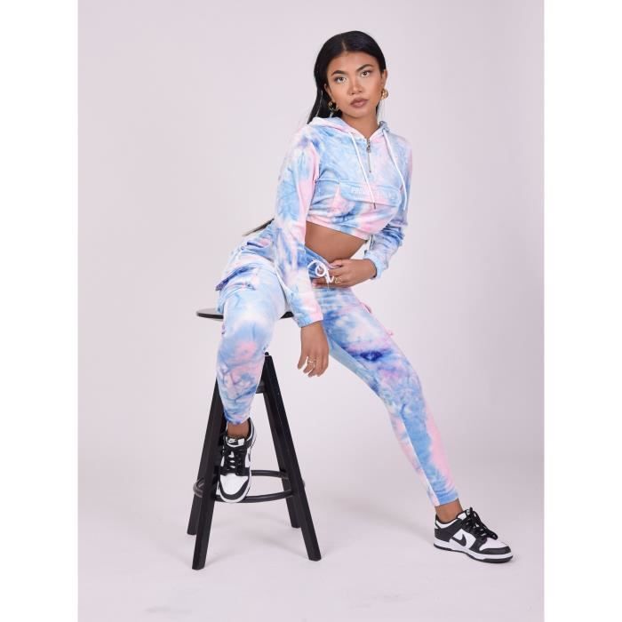 PROJECT X PARIS Bas de jogging velours tie dye Femme Rose Cdiscount Pret a Porter