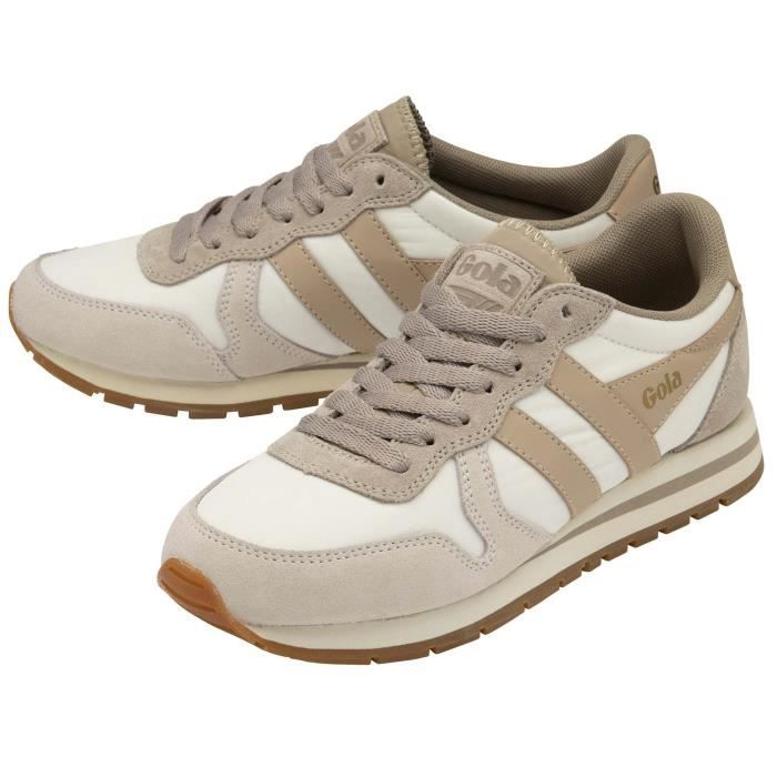 Gola Basket Cuir Gola Daytona Chute - Femme - Blanc Gris Rose - A lacets - Confort exceptionnel