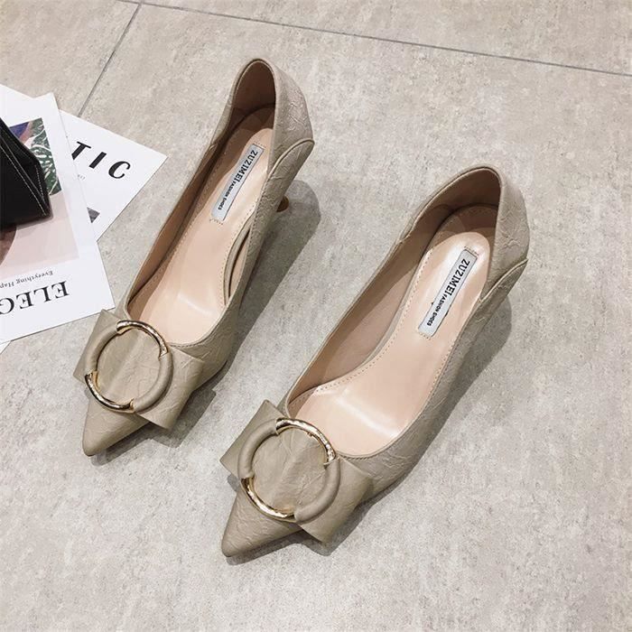 Talons Hauts Femme à Plateforme Ronde, Noirs, Neufs Avec Emballage - Allegra K