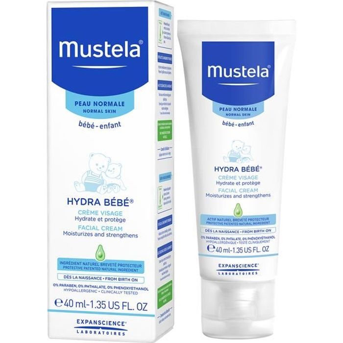 MUSTELA HYDRA BEBE CREME VISAGE PEAUX NORMALES 40ML - Cdiscount  Puériculture & Eveil bébé