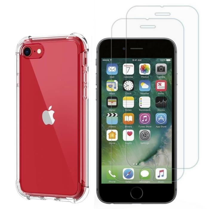 Coque Silicone Intégrale Rouge Pour IPhone SE 2020 + Verre Trempé - Neuf Little Boutik