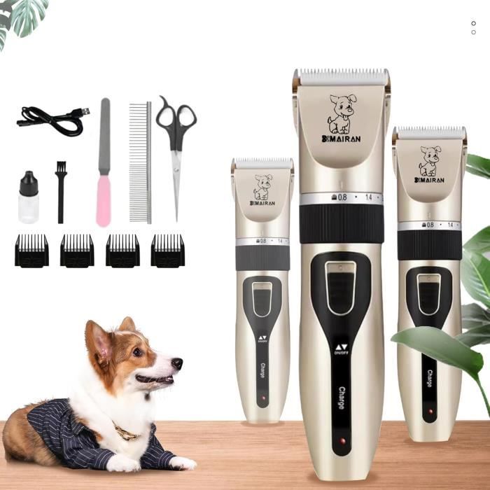 Comparer les prix de Tondeuse chien, Rasoir pour chien et animal de compagnie à faible bruit, Tondeuse à poils, Kit de toilettage pour chien Sans Fil