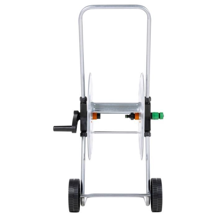 Relaxdays Chariot Enrouleur Tuyau XL Métallique – Tambour Mobile Pour 60 M, Enroulement 90°, 4 Roues Robustes, Idéal Grand Jardin, Brun