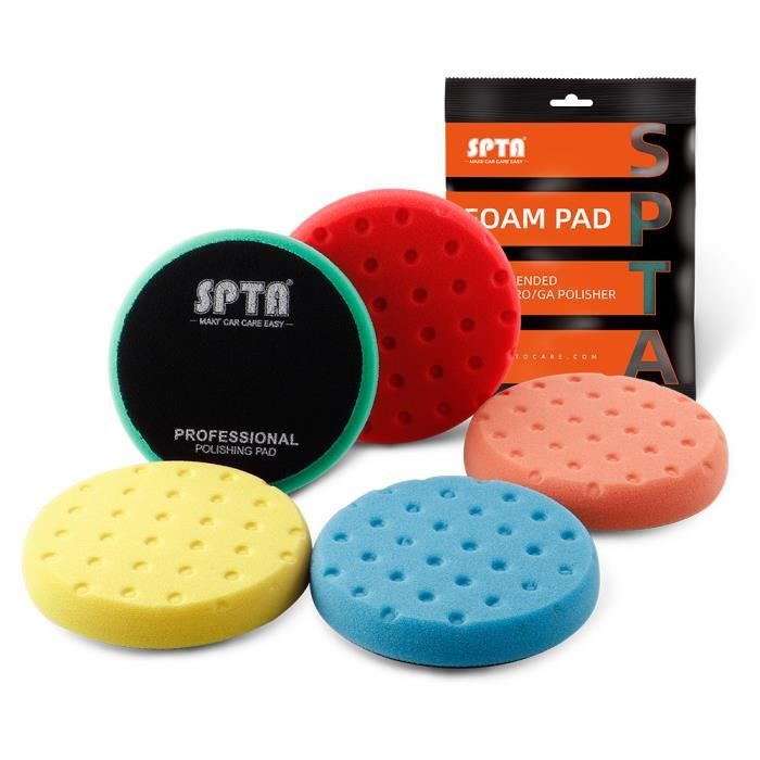 Lot 3 Tampons Polissage Peau D'Agneau Velcro 75 Mm - Coupes Lourde/Moyenne/Légère Pour Polisseuse Voiture