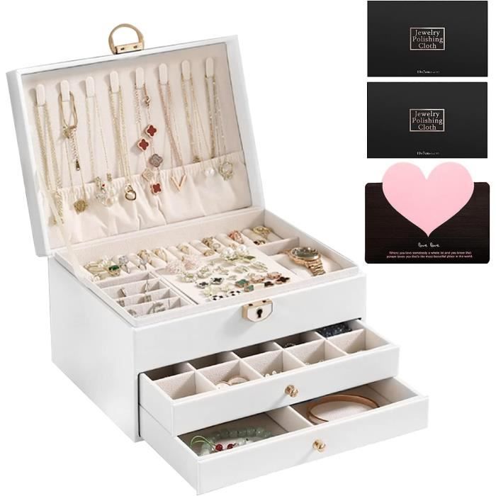 Yingyy petit coffre au trésor boîte en bois bijoux mallette de rangement  collier coffre boîte collier bijoux bonbons cadeau organisateur 