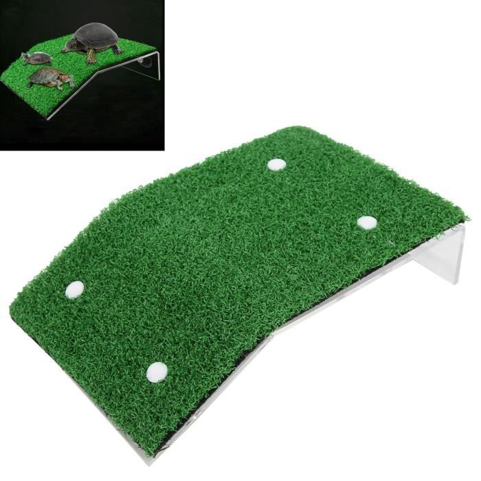 Comparer les prix de SURENHAP Plateforme de pèlerin de tortues Plateforme de Pèlerin Reptiles Pelouse de Simulation Plastique pour Bain animalerie fond