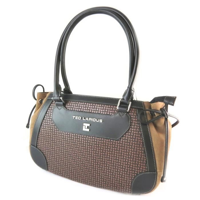 Sac Ted lapidus taupe - 36x23. 5x13 cm- Ted Lapidus