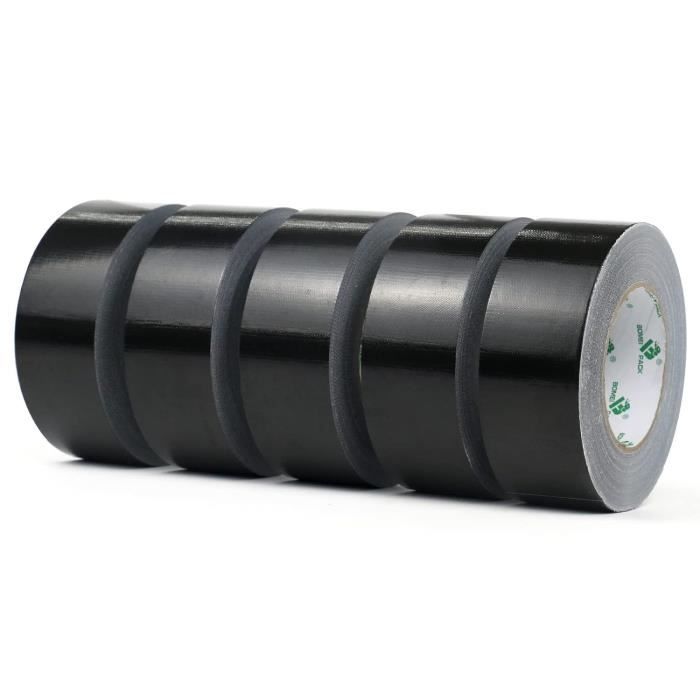 BOMEI PACK 2 Rouleaux Ruban Adhésif Toilé Noir - 50mm X 30m, Heavy Duty, Imperméable