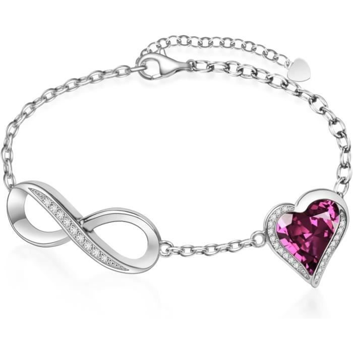 Bracelet Femme Plaqué Or Rose 18 Carats Avec Nœud Infini Et Zircons - Cadeau Romantique Et élégant