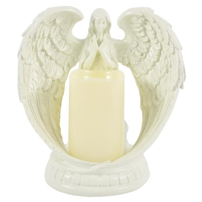 Deuil Sympathie Lameless Bougie Ange Prier Avec Aile Resine Statue Bougeoir Avec Scintillement Bougie Pour Famille Souvenir Cdiscount Maison
