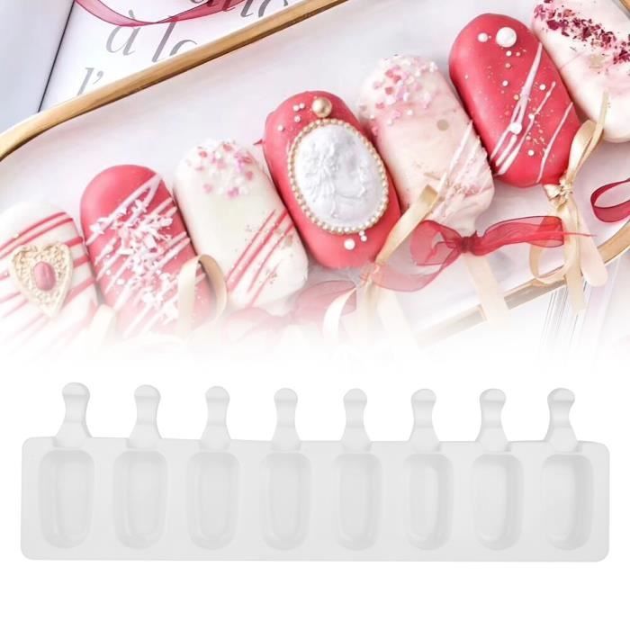 3 Moules à Glace Silicone Sans BPA - 8 Cavités, Avec Bâtons, Sacs Et Autocollants Pour Popsicles Et Magnum Cake Moule Silicone Congélateur