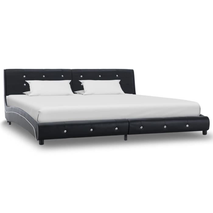 Matelas Non Inclus Irfora Cadre De Lit Avec Led Double De Chambre A Coucher Blanc Similicuir 180 X 200 Cm Lit Moderne Ameublement Et Decoration Cuisine Maison