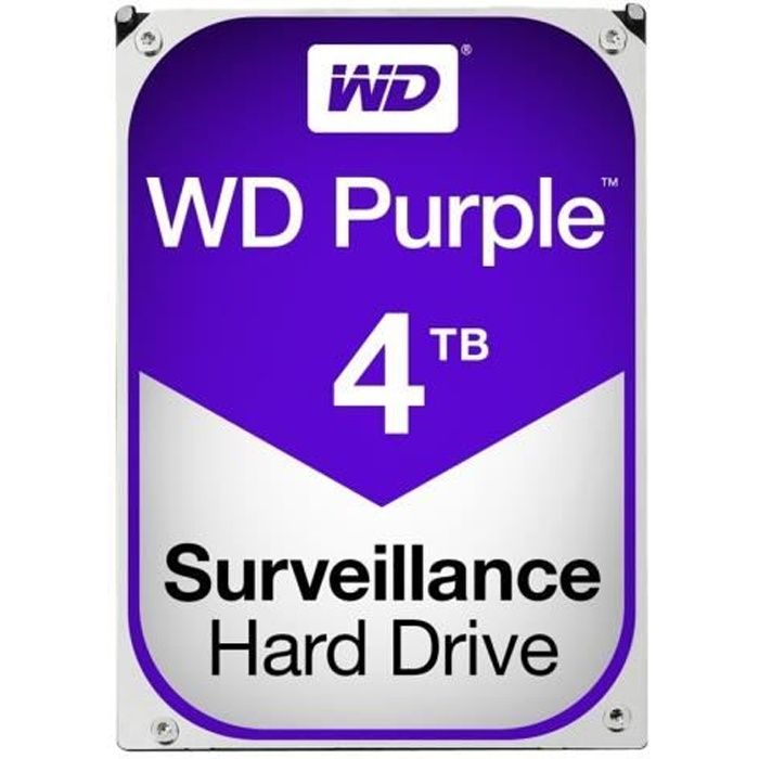Disque dur interne WD Purple Surveillance Hard Drive WD40PURZ - 4 To - SATA 6Gb/s - 5400 trs/min
