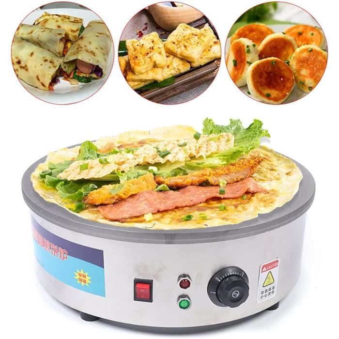 Crêpière Électrique BEHOME 20 Cm Rouge Antiadhésive Avec Poignée - Plaque Crêpes Parfaite Maison
