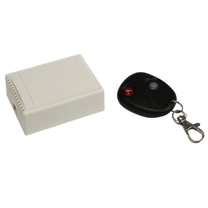 Interrupteur à distance sans fil, relais RF sans fil 110 V/120 V/240 V/30 A pour appareils ménagers, pompes, luminaires, plafonds et équipements électriques avec une longue portée de 100 m (noir Interrupteur à distance sans fil, relais RF sans fil 110 V/120 V/240 V/30 A pour appareils ménagers, pompes, luminaires, plafonds et équipements électriques avec une longue portée de 100 m (noir
