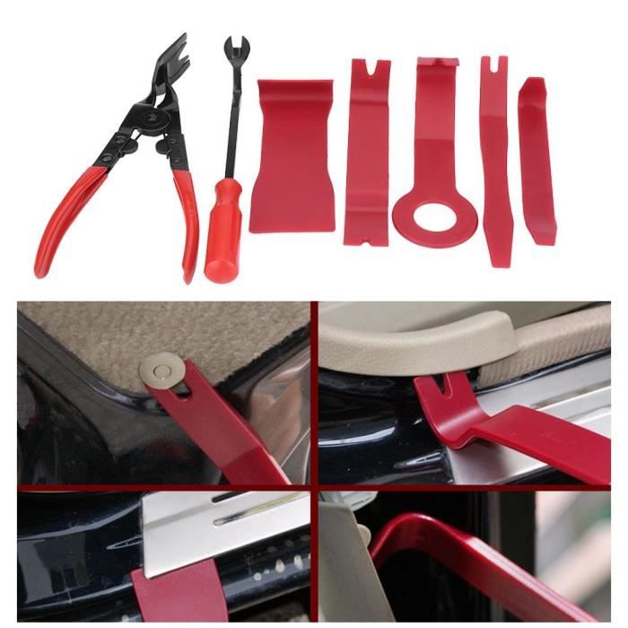 5PCS Multifonction Outil Demontage Garniture Voiture, Kit Outils De Demontage En Plastique Sans Rayures Pour Le Montage De Lautoradio Sur Le Tableau De Bord Installateur Pry Outil Bleu 88991157