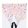 Arbre d'empreinte digitale Signature personnelle d'invité de mariage (4 # Deux bouquets de ballons)-HEN-1