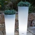 Pot lumineux solaire Ficus 80 SmartTech - NEWGARDEN - Blanc - Recharge solaire ou USB - Télécommande-1